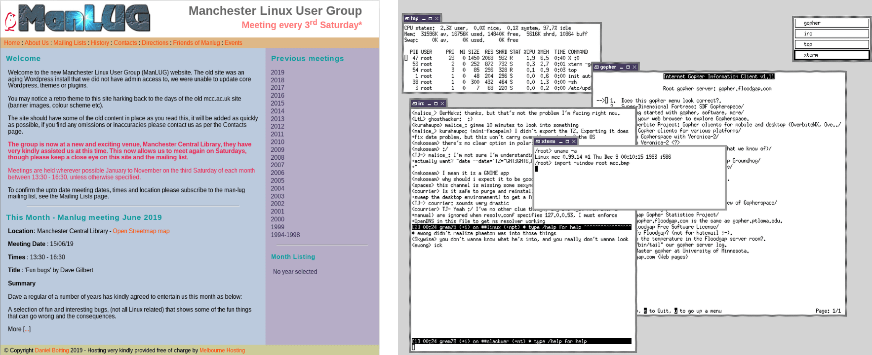 ManLUG and MCC Interim Linux desktop